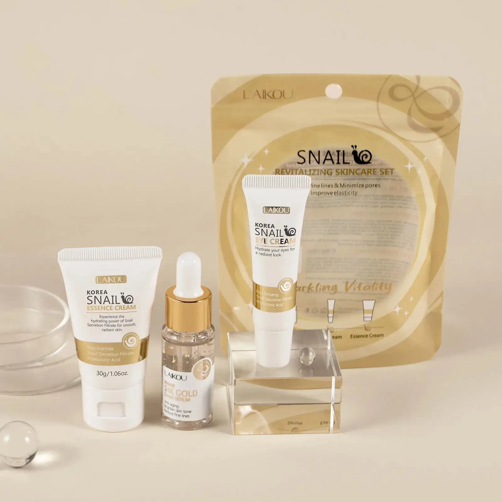 Luxury Gold Skincare - 24K Gold Snail Repair Serum Eye