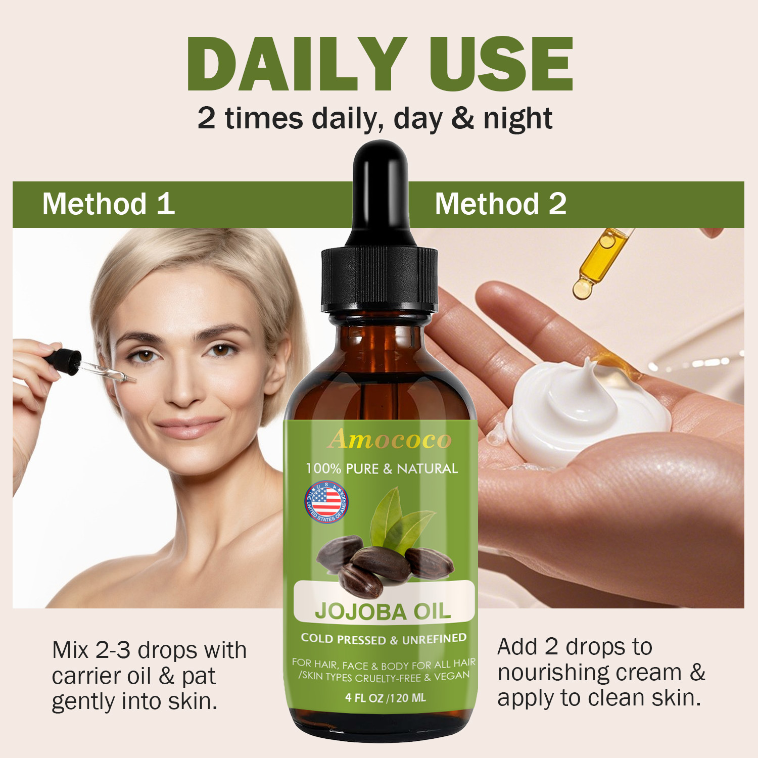 Amococo 2pcs Jojoba Oil and Ro - đánh giá và giá Cold Pressed Rose Hip